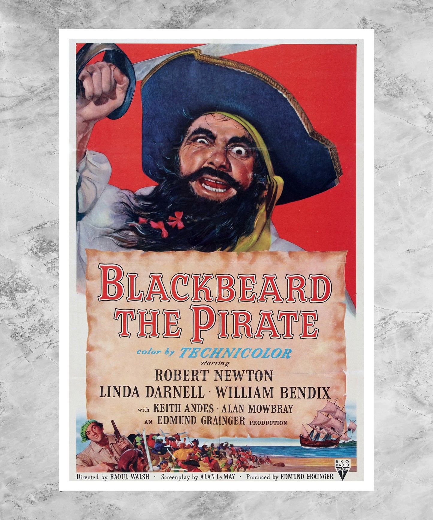 Blackbeard, the Pirate Poster